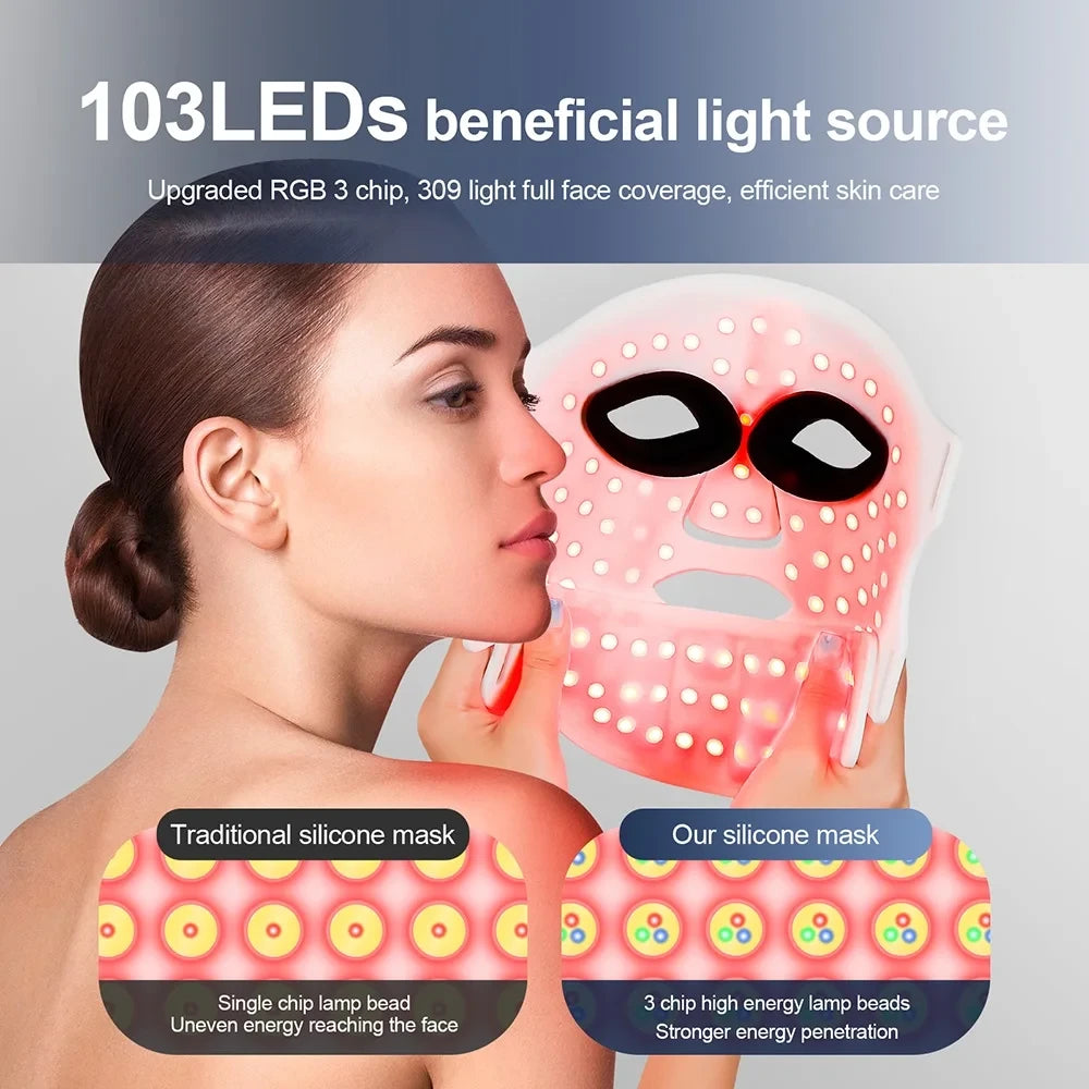 Flexible Silicone LED Light Therapy Mask